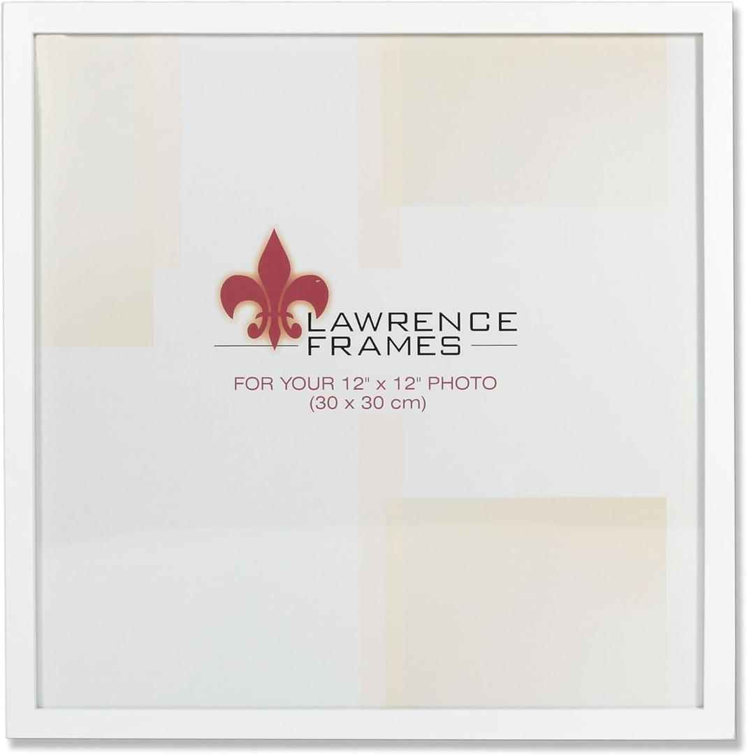 Lawrence Frames 755812 White Wood Picture Frame, 12x12