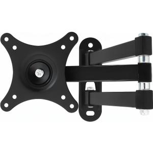 Monitor Wall Mount Swing for 14" to 27" TVs and Flat Panels, LED LCD up to 22 Lbs, VESA 75x75mm to 100x100mm, Black