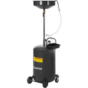 Garvee 20 Gallon Waste Oil Drain Tank, Portable Oil Drain Container, Air Operated Drainer, Fluid Fuel Transfer Drainage, Adjustable Funnel Height with Wheel &15'' Premium Bowl and a Toolbox