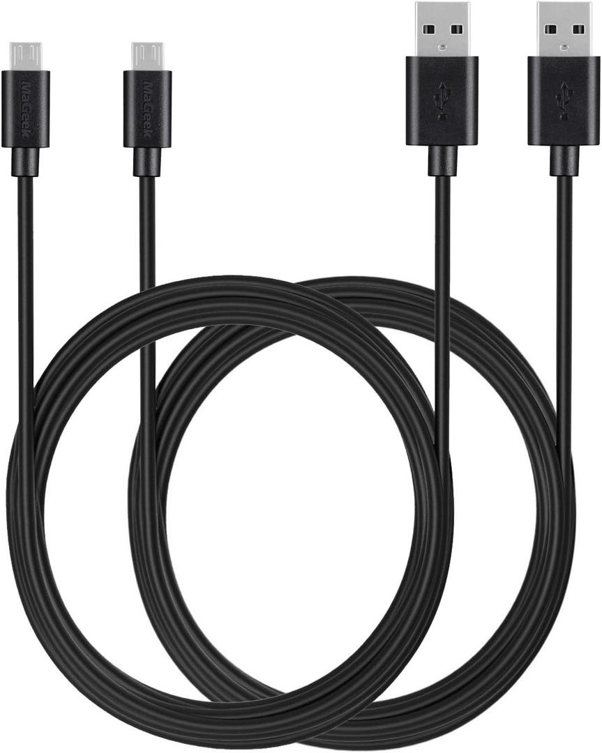MaGeek Micro USB Cable (2-Pack)(10ft), Extra Long High Speed USB Charge and Sync Cord for Samsung, Nexus, LG, Motorola, Android Smartphones and More (Black)