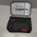 ExtraCharm Insulated Lunch Bag for Women/Men - Reusable Lunch Box for Office Picnic Hiking Beach - Leakproof Cooler Tote Bag Organizer with Adjustable Shoulder Strap for Adults - Black