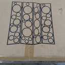 NicBex Room Divider 4 Panel Room Dividers with Circle Pattern Partition Room Dividers and Folding Privacy Screens Wall Divider for Home, Office, Room Separation,70" W x 1" D x 70" H, White+Silver
