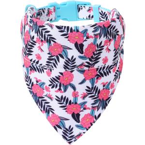 Mile High Life - Cute Bandana Collar | Soft Poly Cotton Fabric Collars for Medium Dogs - Flower & Fruit Pattern (Peony)