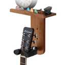 Onmiwod Guitar Wall Mount, Auto Lock Guitar Hanger, Wood Guitar Wall Hangers Shelf with Pick Holder, Guitar Holder Wall Mount for Acoustic, Electric Guitar, Ukulele, Bass, Mandolin Gift