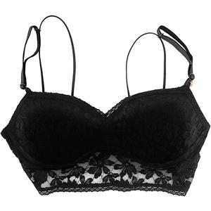 Victoria's Secret Pink Lightly Lined Lace Bralette (Medium, Black)