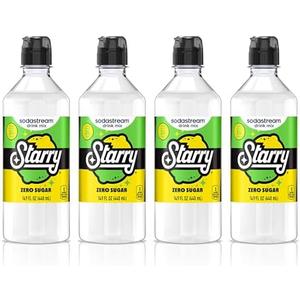 Sodastream® Starry Zero® New Pour Bottles Drink Mix, 4 Pack Starry Zero Syrup for Sparkling Water Makers, Control Your Fizz with Sodastream Flavors, 4 x 14.9 Fl Oz (440ml) Makes about 96 Drinks Per Pack Exp. 03/21/2027