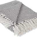 DII Diamond Throw Collection Woven Cotton, 50x60, Mineral Gray
