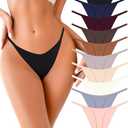UNDER THE SEA 10 Pack G String Thongs for Women Seamless Underwear Low Rise No Show Thong Stretch Womens Panties Sexy, Small