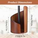 Paper Towel Holder, Natural Mango Wood Countertop Stand for Jumbo Rolls with Wood Round Base and Iron Holder Wooden Paper Towel Holder for Kitchen Dining Table Home Decor, Fits Small Rolls