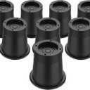 ANNKUT Round Bed Risers - 3 inch Heavy Duty, Elevation in Heights 2 or 3 Inch Circle Furniture Lifts for Chair, Table & Desk Legs (Pack of 8, Black)