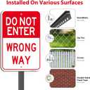 Do Not Enter Sign, Wrong Way Sign, 18 x 12 Inches Engineer Grade Reflective Aluminum Sign, UV Protected, Weather Resistant, Easy to Mount