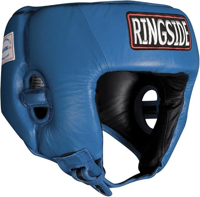 Ringside Competition Boxing Muay Thai MMA Sparring Head Protection Headgear Without Cheeks (Medium, Blue)