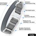Plutus Pet Reflective Dog Collar with Aviation Aluminum Buckle, Neoprene Padded for Comfort, Lightweight, Heavy Duty Nylon Collar for Puppy Small Medium Large Dogs (Gray, M)