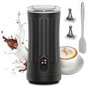 Ovetedot Milk Frother, Upgraded 4-in-1 Milk Frother and Steamer, Hot and Cold Foam Maker and Milk Warmer with Temperature Control & Auto Shut-Off, Frother for Coffee, Latte, Cappuccino, Matcha(Black)