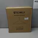 TECHMILLY 20 Pack Solid Wooden Suit Hangers, Heavy Duty Coat Hangers for Closet, Smooth Finish Clothes Hangers with 360 Swivel Hook & Non Slip Pant Bar & Cut Notches for Shirt, White