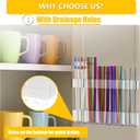 2 x Upgraded 9.5Large Acrylic Straw Holder With Drainage Holes for Cabinet Door - Reusable Tumbler Straw Organizer Storage Rack for Counter Cupboard Door Mounted,Space Saving Kitchen Accessories