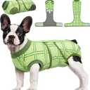 Kuoser Dog Recovery Suit for Female Male Dogs, Post-Surgery Bodysuit for Spay Neuter, Dog Onesie After Surgery, Anti-Licking Pet Surgical Recovery Suit, Green S (S (Back:11.4-13.4'', Weight:7-15 LB))