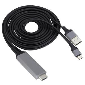 zdyCGTime 2 in 1 MHL USB Type C 3.1 Male & USB 2.0 A Male to HDMI Male 4K@30Hz HDTV Mirroring Video Audio Output Charging Cable Compatible with Android, MacBook, iPad, Thunderbolt 3(2m/Black-USB C)