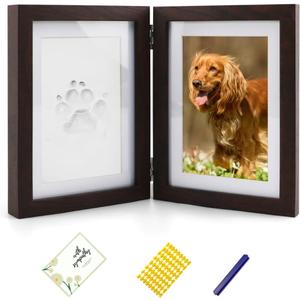 Paw Print Kit for Dogs Personalized Wooden Picture Frame with Clay Imprint Kit Keepsake Cat Paw Print Impression Kit Loss of Cat Sympathy Gift