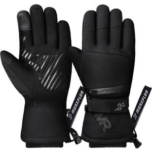 MORXPLOR Ski Snow Gloves for Men Women,3M Thinsulate Insulated Warm Winter Snowboard Windproof Winter Touchscreen Snowmobile Gloves for Cold Weather (Small, BlackGrey)