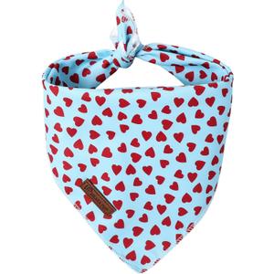 Valentine's Dog Bandana, UP URARA PUP Soft Cotton Adjustable Pet Scarf for Small, Medium, and Large Dogs, Cute and Comfortable Dog Accessory,L