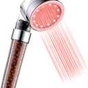 Water-Powered LED Shower Head with Handheld High Pressure Mineral Filtered Showerhead with Filter Beads Detachable for Bathroom Color Changing