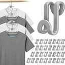 Tinfol 100pc Gray Hanger Connector Hooks,Space Saving Hooks for Closet Organizers,Heavy Duty Clothes Hanger Extender Clips for Hangers