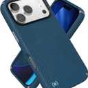 Speck PRESIDIO2 Grip for iPhone 17 Pro Case, MagSafe-Compatible, Slim Protective Case, DEEP SEA/Silver Metallic/Spell Blue