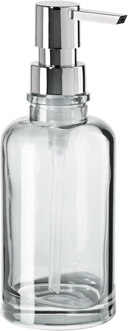 Oggi 12oz Round Glass Lotion and Soap Dispenser for Kitchen or Bath-Clear