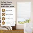 No Drill Cellular Shades Light Filtering Honeycomb Blinds 35Wx48H White