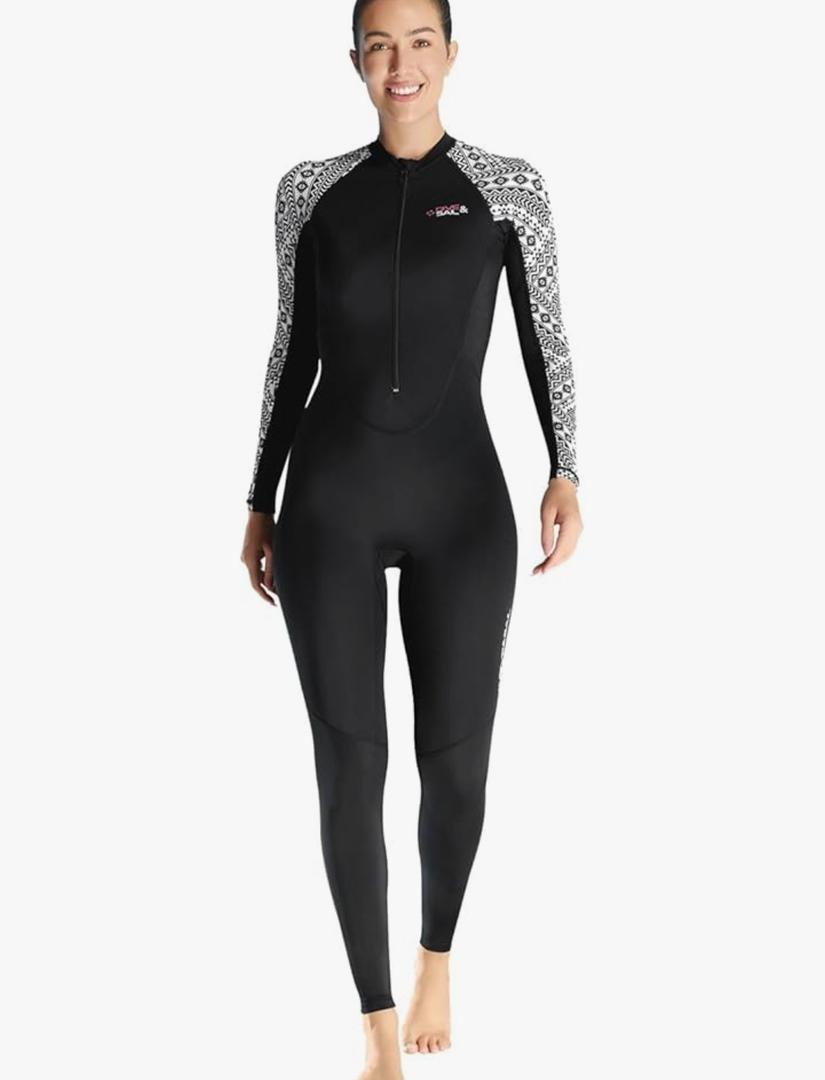 Dive Skin Full Body Rash Guard for Women Men Swimsuit Wetsuit Sport Skin Front Zipper One Piece for Diving Surfing Kayaking L