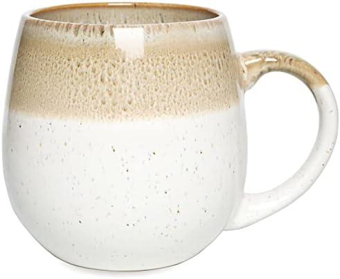 Bosmarlin Large Ceramic Coffee Mug, 21 Oz, Big Tea Cup for Office and Home, Dishwasher and Microwave Safe (Clay)