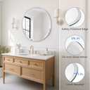 USHOWER 30" Round Frameless Wall Mirror with Beveled Edge - Circle Mirror for Bathroom & Vanity, Elegant & Simple Look