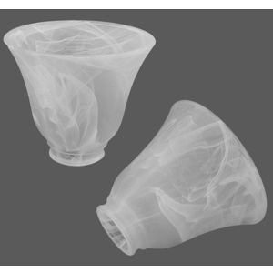 Anmire 2 Pack Alabaster Glass Shade, Bell Shaped Light Fixture Replacement Globe or Cover with 21/8Inch Fitter for Ceiling Fan Light Chandelier Wall Sconce, G0009