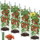 4PCS Tomato Cages for Garden, Tomato Trellis for Raised Garden Bed, 51.2" Tall Cage Plant Support for Pots, Gardening Supplies Trellis for Climbing Plants (4PCSHigh: 51.2 Inch)