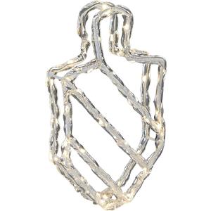 Rite Lite LED Dreidel Light Decoration Hanukkah Decor Twinkling Dreidel Jewish Chanukah Gift Holiday Party Living Room Centerpiece, Automatic Timer 6 Hrs on, Needs 3-AA batteries (not included) 9.50"H (Transparent)