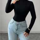 Women's Metal Cut Out Cold Shoulder T Shirts Mock Neck Fitted Tee Tops Casual Fall Outfits (Black, S)