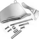 Long Water Pump Alternator Bracket, Black, Compatible with Chevy SBC SB 305 350, with Hardware (Silver).1969 to 1986 SBC with Long Water Pump