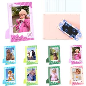 CAIYOULE Mini 3" Picture Frame for Fujifilm Instax Mini 13/41/12/11/EVO/SE/9/8/7+/99 Film Photo and Polaroid 3.4x2.2 Photo Frame Wallet Size Photo Refrigerator Tabletop Display Use, 10 Pack Colorful