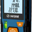 Laser Distance Meter Digital Laser Measuring Tool with LCD Backlit Display, Area Volume Pythagorean, 2mm Accuracy, Class II, Electronic Tape Measure for DIY Construction AAA Battery Powered