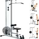 Yes4All LAT Pull Down Machines, LAT Row Cable Machine, LAT Tower with Additional Pulley Cable, High & Low Pulley Stations