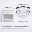 Finktonglan 15.7" Crystal Semi Flush Mount Ceiling Light, 2-Ring LED Crystal Chandelier, Cool White 6500K, Non-Dimmable, Built-in LED for Bedroom Hallway Entryway Dining Room, 16 INCH