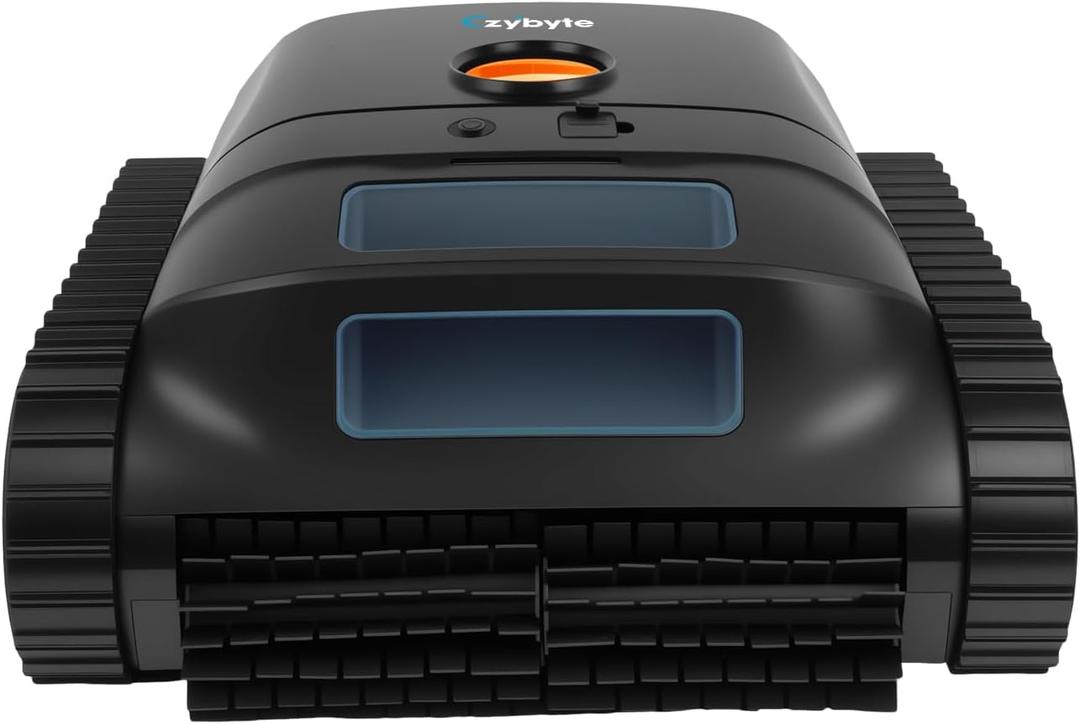 Cordless Robotic Pool Vacuum Cleaner, Intelligent Route Planning, Wall & Waterline Climbing, 90-Min Runtime, for Above Ground/Inground Pools up to 1614 sq. ft, APP Support,Orange