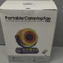 Uniqwamo Battery Powered Fan, Rechargeable Fan Portable, 180° Pivot Battery Operated Fan with Light, Timer, 360° Rotation Hanging Hook, 100 Speeds Camping Fans for Tents, Fishing, RV, Jobsite, Picnic