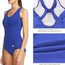 baleaf Women's Racerback Athletic One Piece Modest Bathing Suit (Blue, S)