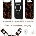 Jusy Compatible with MagSafe Brown Tortoise Shell Print Phone Case for iPhone 17 Pro Max, Amber Trendy Luxury Magnetic Soft TPU and Hard PC Protective Phone Cover for Women Girls - Brown
