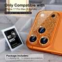 Choiche Compatible for iPhone 17 Pro Max Camera Lens Protector, Bling Camera Cover with 9H Tempered Glass Lens Screen Protector Metal Ring Decoration Accessories 6.9-inch (Glitter-Orange)