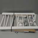 Dog Gate - 18"-45" Adjustable Extra Wide Metal Baby Gate to Step Over, 10" Tall Small Pet Gate with 3 Extension Kits, Pressure Mounted for Doorways & Stairs (White)