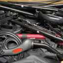 HOMLAND Foldable Rollator Walkers with Seat for Seniors, 8'' Big Wheels, 350 lb. Weight Capacity, Adjustable Handles and Seat Height, Lightweight Rolling Walker, Red
