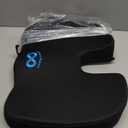 Everlasting Comfort Doctor Recommended Memory Foam Seat Cushion for Office Chairs & Car - Ergonomic Office Desk Accessories - Cushions for Tailbone Pain Relief, Sciatica (Black, Large)